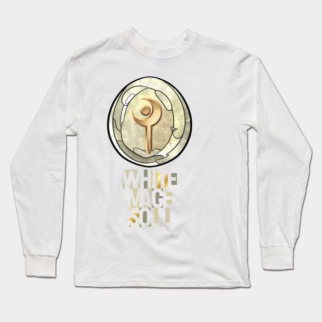 White Mage Soul - FF14 Job Crystal T-Shirt Long Sleeve T-Shirt by SamInJapan